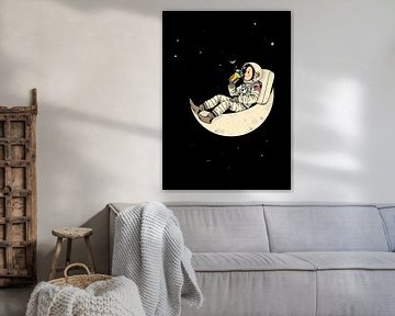Astronaut drinkt op de maan van MIROKKU