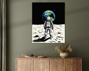 Astronaut kijkt naar de aarde 2 van MIROKKU