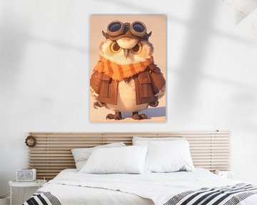 Schattige Uil met Jas en Googles van MIROKKU