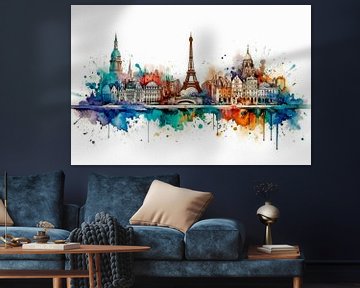 Skyline van Parijs van Peter Roder