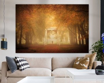 Bruggetje in het herfstbos bij Ennemaborg in Midwolda, Groningen van KB Design & Photography (Karen Brouwer)