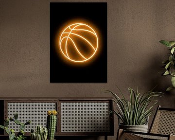 Ballon de basket-ball néon