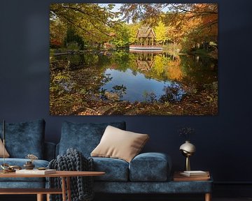 Automne au lac Westpark Munich avec temple thaïlandais sur SusaZoom