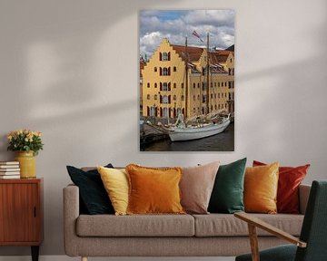 Pakhuis met zeilschip Svendborg van Sander Groenendijk