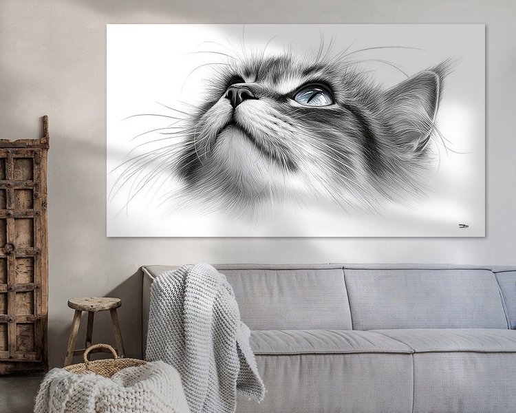 Voorbeeld van het werk in een kamer