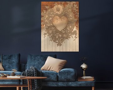 Bloemenhart | Whispers of Nature's Heart van Abstract Schilderij