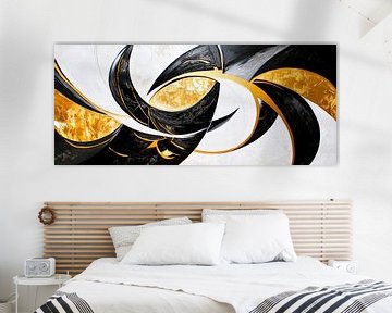 Abstract elegance in black and gold by Poster Art Shop