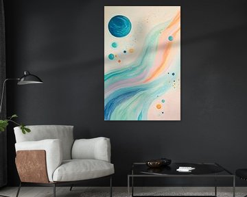 Abstract sterrenstelsel in zachte kleuren van Poster Art Shop
