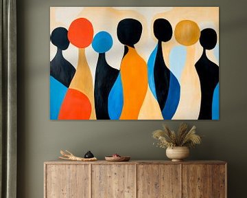 Abstracte verscheidenheid aan figuren - kleurenspel van Poster Art Shop