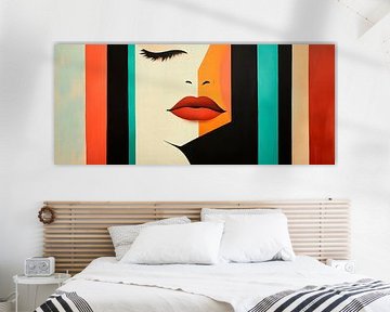 Abstracte gezichtsillustratie in kleuren van Poster Art Shop