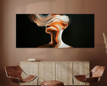 Étude de tête abstraite - Portrait coloré sur Poster Art Shop