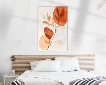 Abstract plant composition in earthy tones by Poster Art Shop