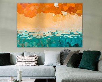 Abstract sunset by the water by Poster Art Shop
