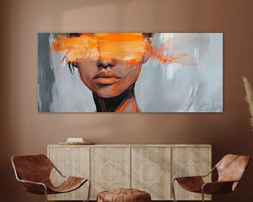 Abstract portrait with splashes of colour by Poster Art Shop