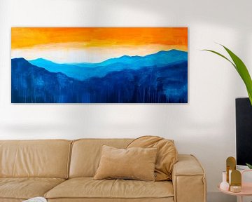 Mountain landscape at dusk - Colourful by Poster Art Shop