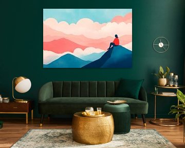Mountain view at sunset by Poster Art Shop