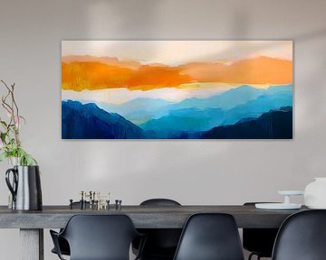 Paysage de montagne dans les tons orange - Abstrait sur Poster Art Shop