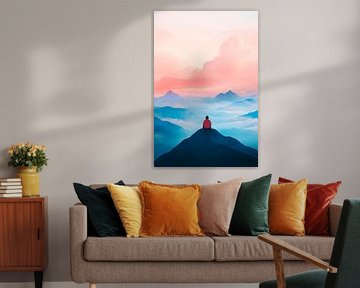 Paysage de montagne à l'aube sur Poster Art Shop