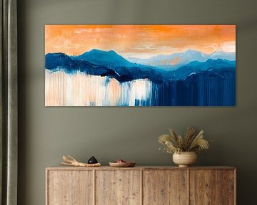Paysage de montagne dans la pénombre sur Poster Art Shop
