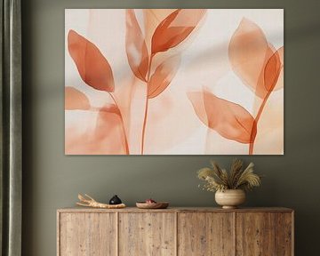 Leaf pattern in soft earthy tones by Poster Art Shop