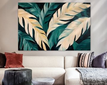 Structure de feuilles aux couleurs douces sur Poster Art Shop