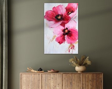 Blooming watercolour flowers - Colourful by Poster Art Shop