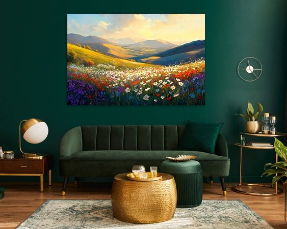 Voorbeeld van het werk in een kamer