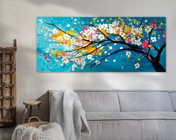 Flowering tree with colourful blossoms by Poster Art Shop