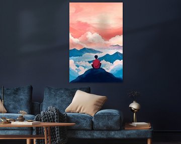 Vue sur les nuages - ambiance du soir sur Poster Art Shop
