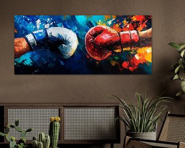Boxing gloves in a play of colours by Poster Art Shop