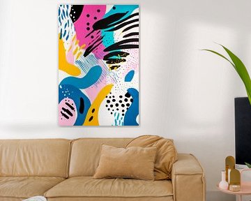 Colourful abstraction with lines and dots by Poster Art Shop