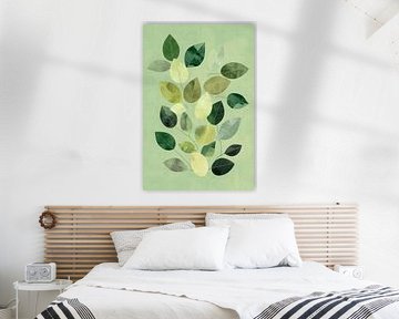 Colourful leaf arrangement - Minimalist by Poster Art Shop