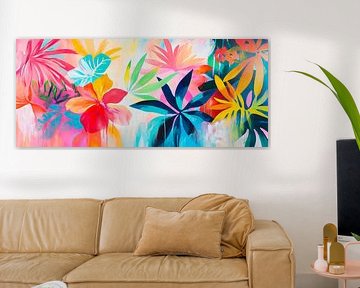 Explosion de fleurs multicolores - jeu de couleurs sur Poster Art Shop