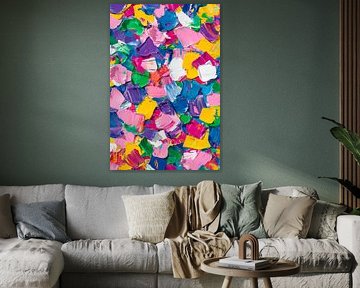 Colourful splashes of colour on canvas by Poster Art Shop