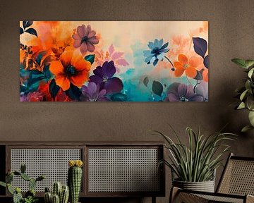 Bunte Blumenpracht im Farbhorizont von Poster Art Shop