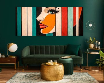 Colourful silhouette of a woman - artistically realistic by Poster Art Shop