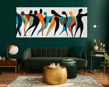 Kleurrijke gemeenschap in beweging van Poster Art Shop