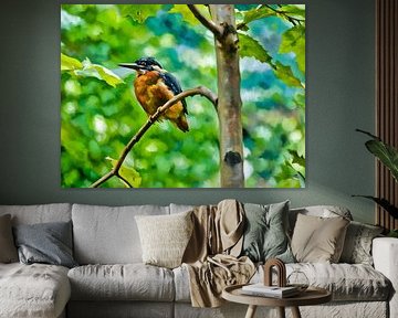 Eisvogel auf einem Ast von Sergio Pazzano