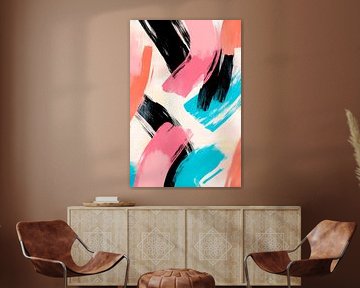Colourful brushstrokes - abstract and lively by Poster Art Shop
