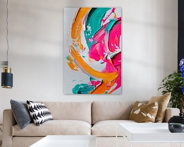 Colourful brushstrokes on canvas by Poster Art Shop
