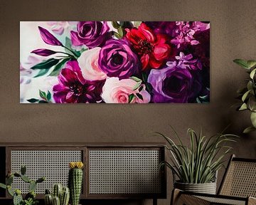 Kleurrijke rozenblaadjes - Florale elegantie van Poster Art Shop