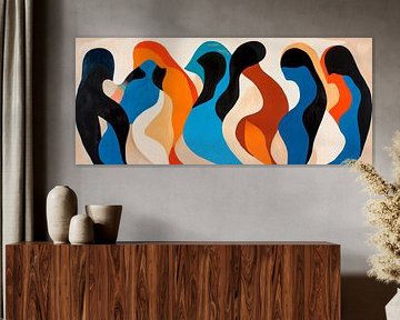 Colourful silhouettes of women by Poster Art Shop