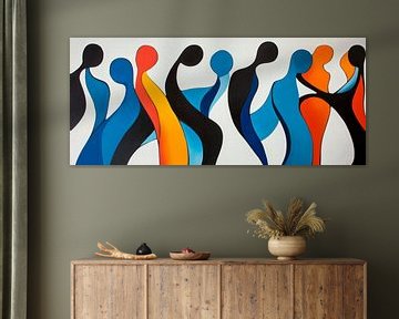 Colourful silhouettes in motion by Poster Art Shop