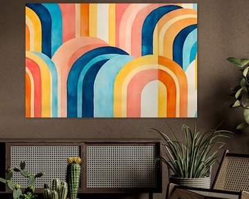 Colourful wave patterns - modern and colourful by Poster Art Shop