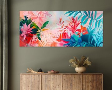 Bunter Pflanzenhintergrund – Farbenfrohes Design von Poster Art Shop