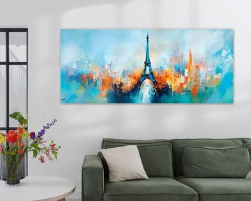 Eiffel Tower in bright colours by Poster Art Shop