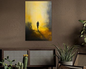 Eenzaam pad in het licht van Poster Art Shop