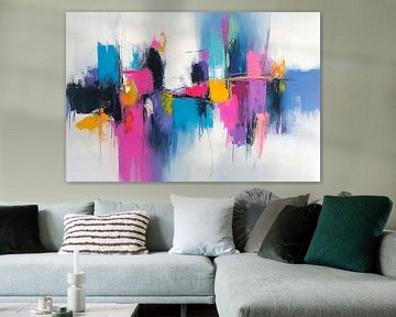 Energetic colour splash abstraction by Poster Art Shop