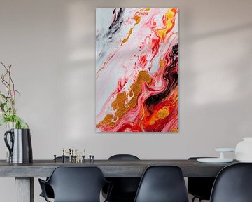 Farbenfrohe Acrylkunst mit Goldakzenten von Poster Art Shop