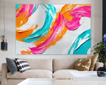 Colourful brushstrokes on canvas by Poster Art Shop